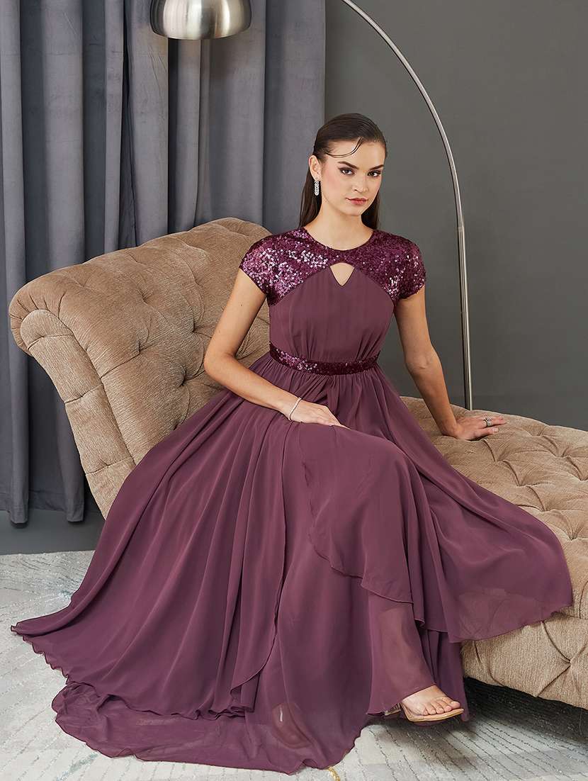 women embellished short sleeve asymmetric dress - 22363705 -  Standard Image - 4