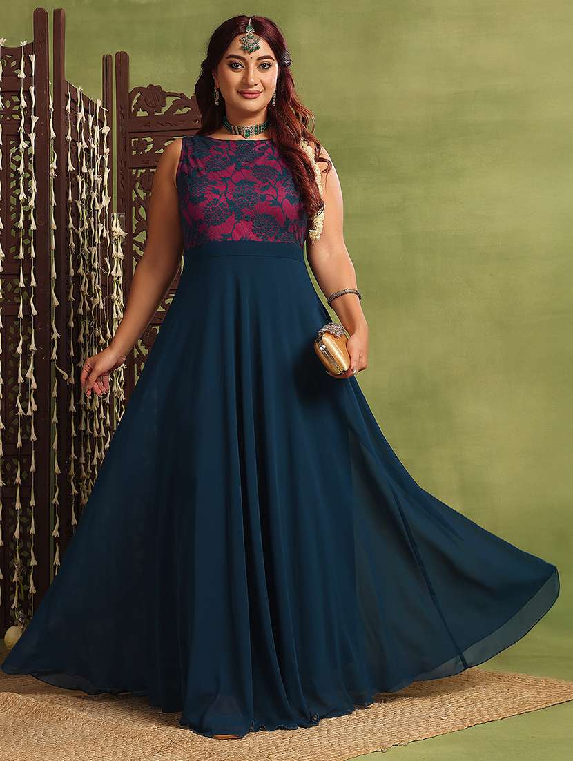 women plus size self designed lace dress