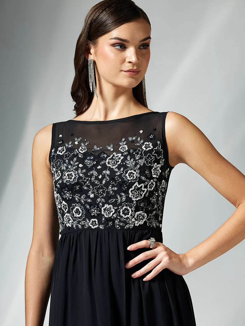 women embellished sleeveless fit & flare dress - 22363713 -  Standard Image - 1