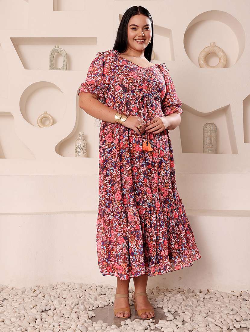 women plus size printed tiered dress - 22363722 -  Standard Image - 1