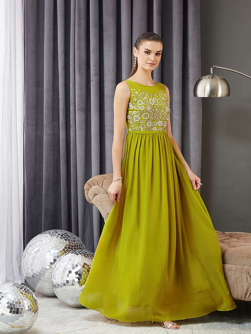 women embroidered sleeveless fit & flare dress - 22363724 -  Standard Image - 4