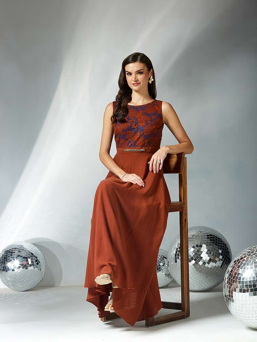 women self designed sleeveless fit & flare dress - 22363727 -  Standard Image - 4