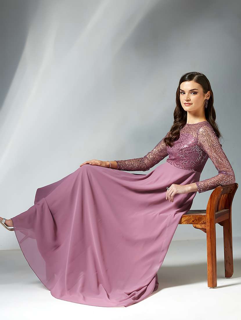 women embellished long sleeve fit & flare dress - 22363729 -  Standard Image - 4