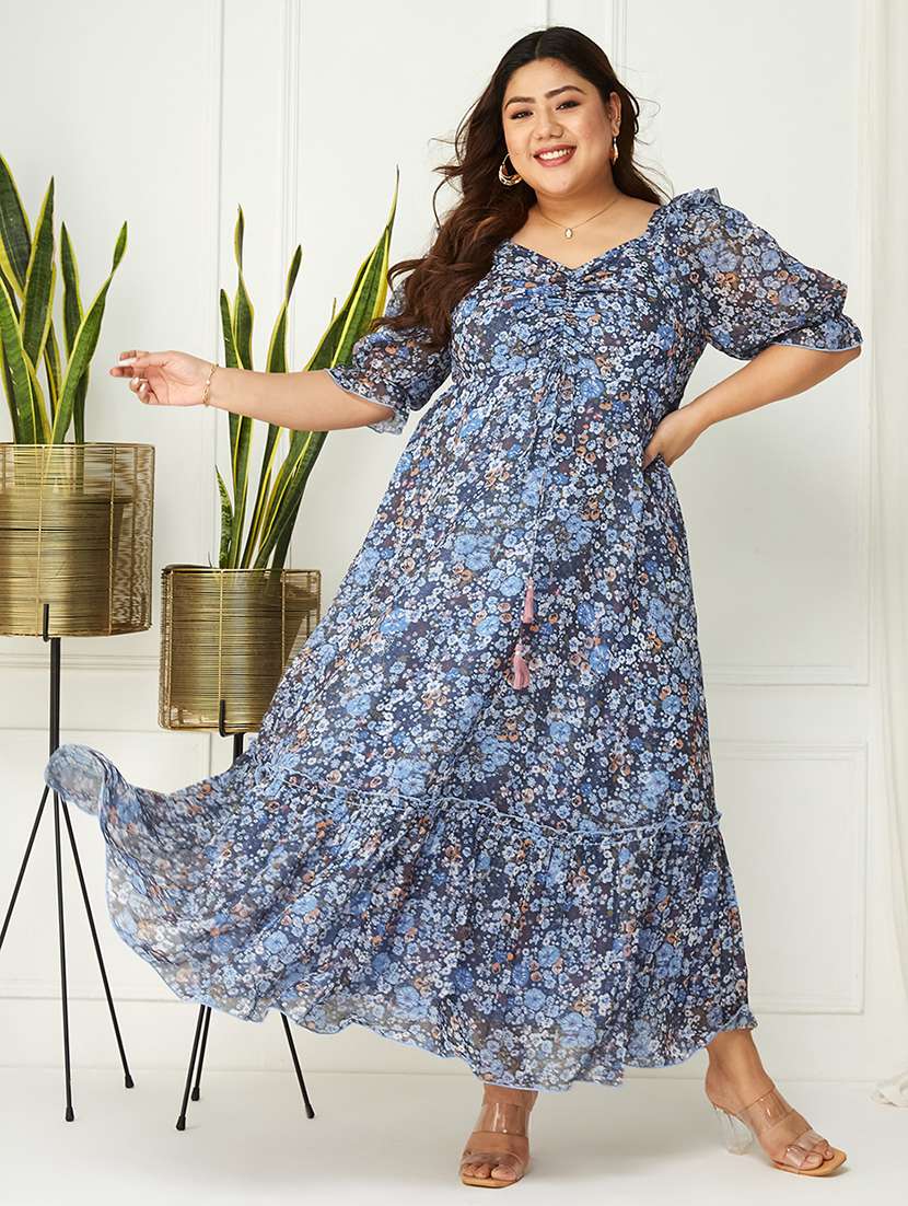 women plus size printed tiered dress - 22363740 -  Standard Image - 1