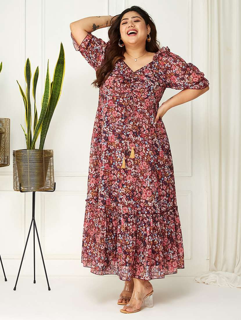 women plus size printed tiered dress - 22363750 -  Standard Image - 1