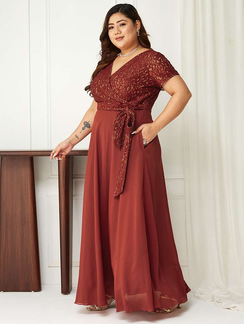 women plus size short sleeve fit & flare dress - 22363758 -  Standard Image - 1