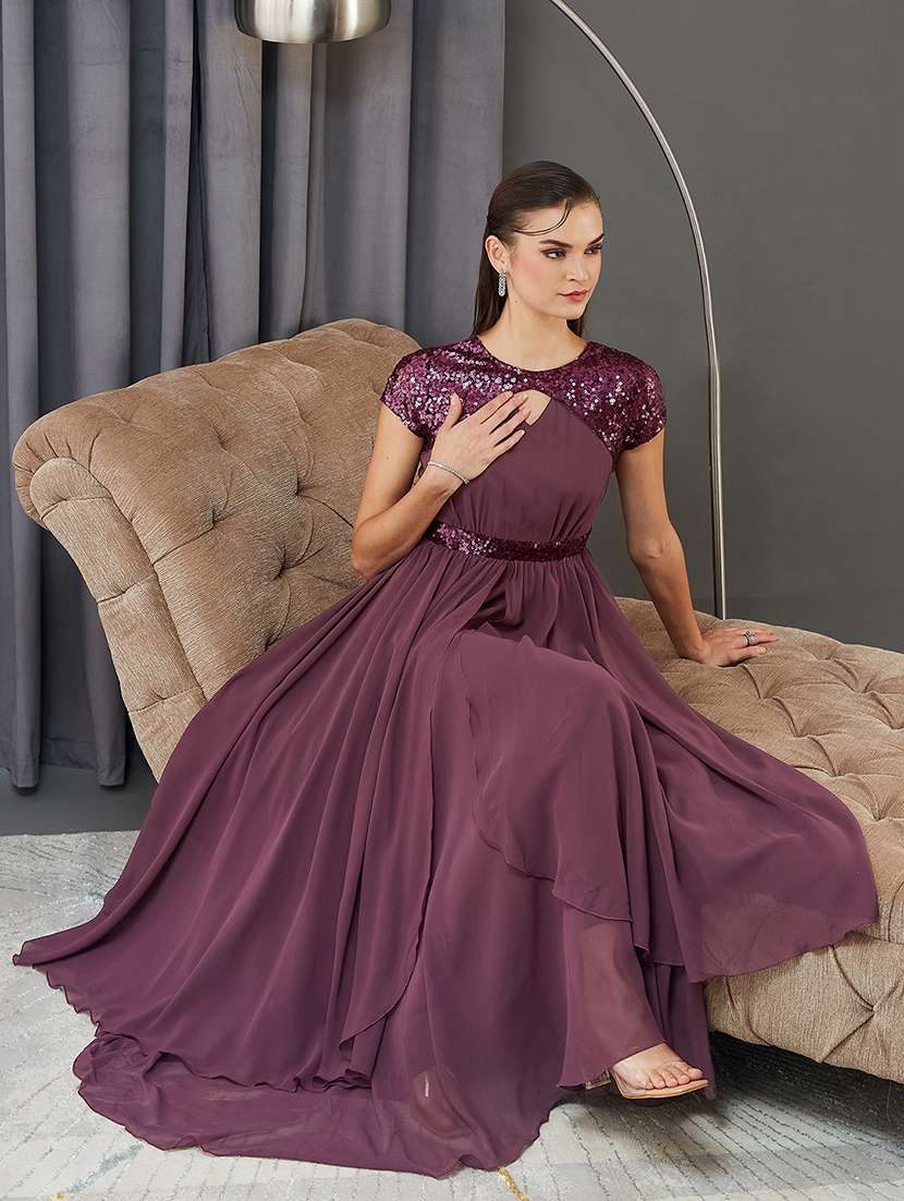 women embellished short sleeve asymmetric dress - 22363759 -  Standard Image - 4