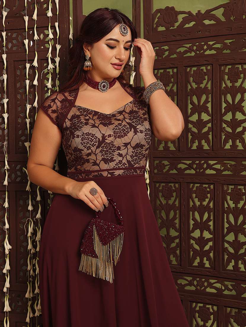 women plus size self designed lace dress - 22363761 -  Standard Image - 4