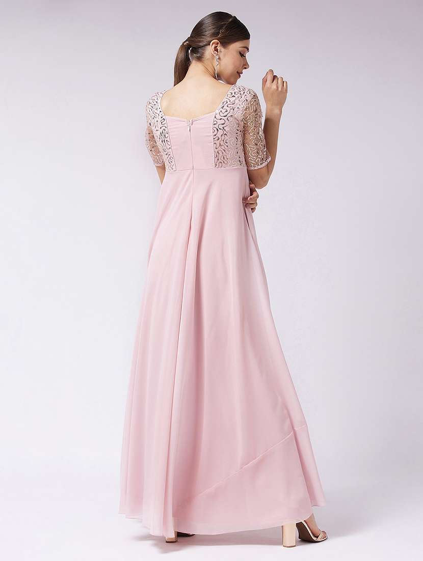 women embellished short sleeve fit & flare dress - 22363763 -  Standard Image - 4