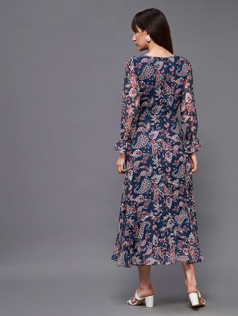 women paisley print long sleeve wrap dress - 22363771 -  Standard Image - 4