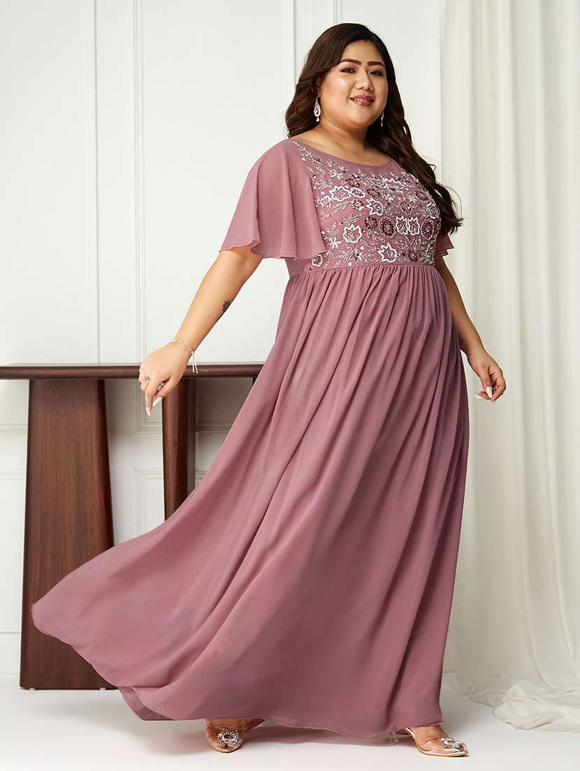 women plus size embroidered flared sleeve dress - 22363772 -  Standard Image - 1