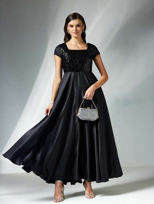 winter party wear western dresses Buy long for women in India @ Limeroad The winter dress topped type_tag-Derbies Best Summer Wedding Dresses Color:Black Multi
