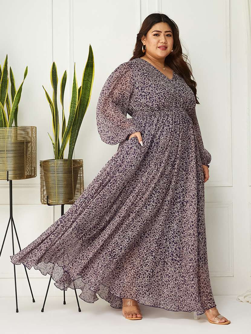 women plus size printed fit & flared dress - 22363814 -  Standard Image - 1