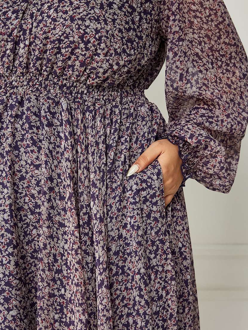 women plus size printed fit & flared dress - 22363814 -  Standard Image - 4