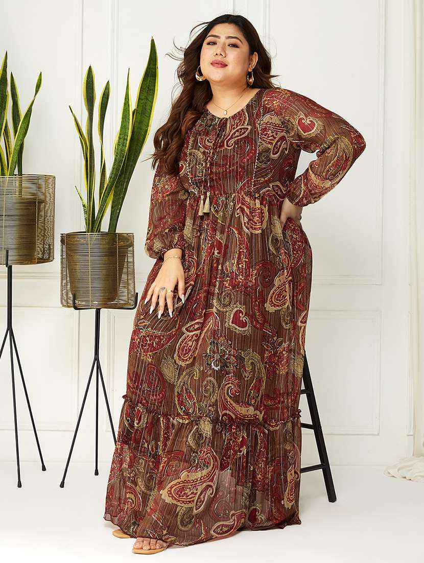 women plus size printed tiered dress - 22363816 -  Standard Image - 1