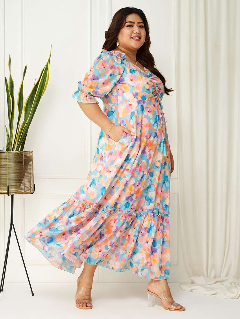 women plus size printed tiered dress - 22363818 -  Standard Image - 1