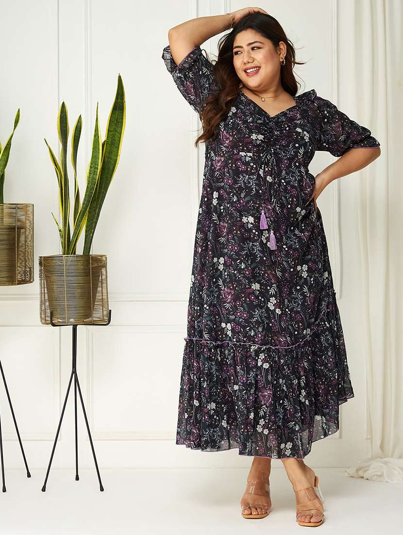 women plus size printed tiered dress - 22363819 -  Standard Image - 1