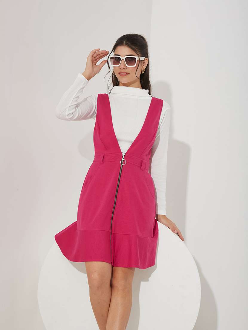 women solid sleeveless tiered dress - 22363830 -  Standard Image - 1