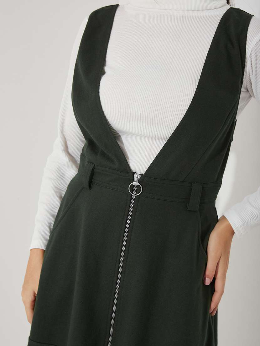 women solid sleeveless dungaree dress - 22363832 -  Standard Image - 4