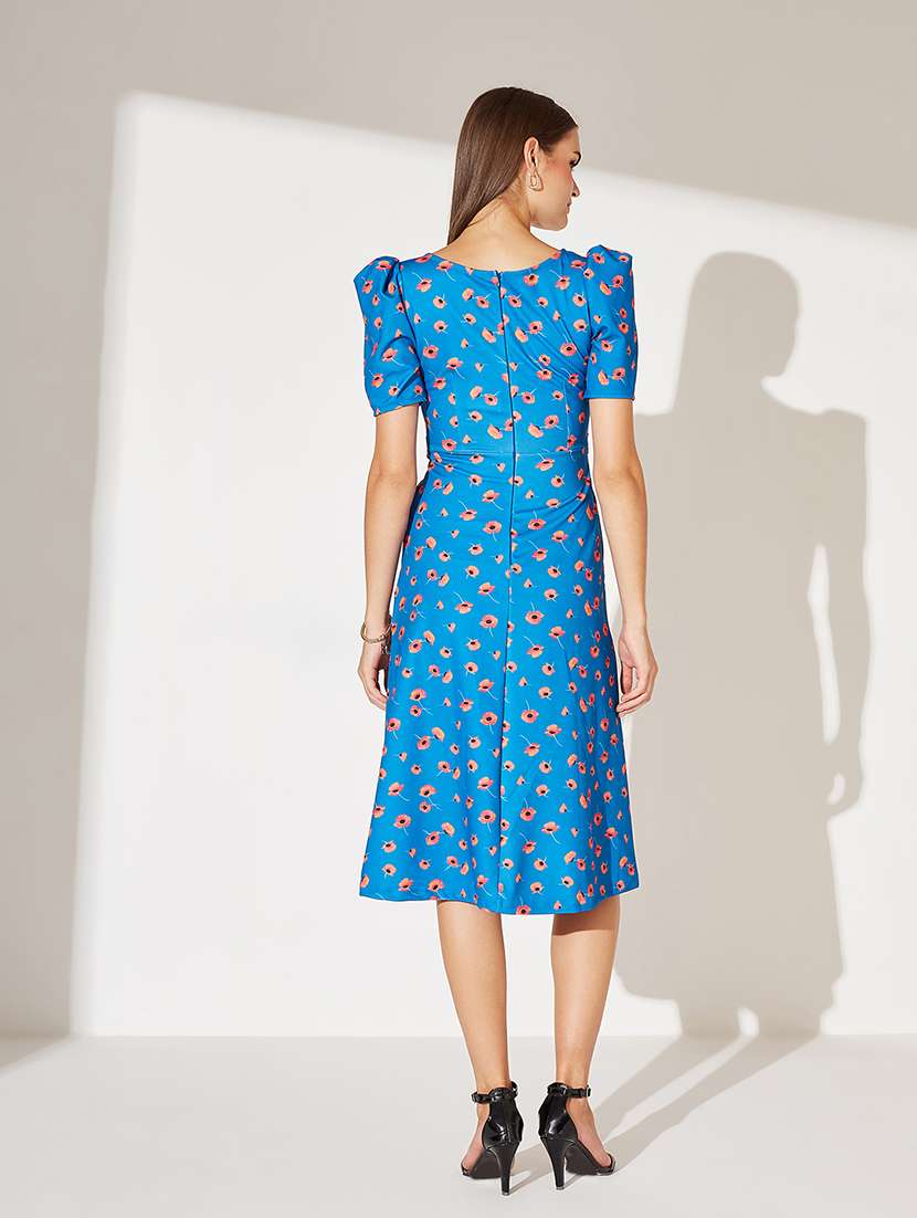 women floral print puff sleeve wrap dress - 22363848 -  Standard Image - 4