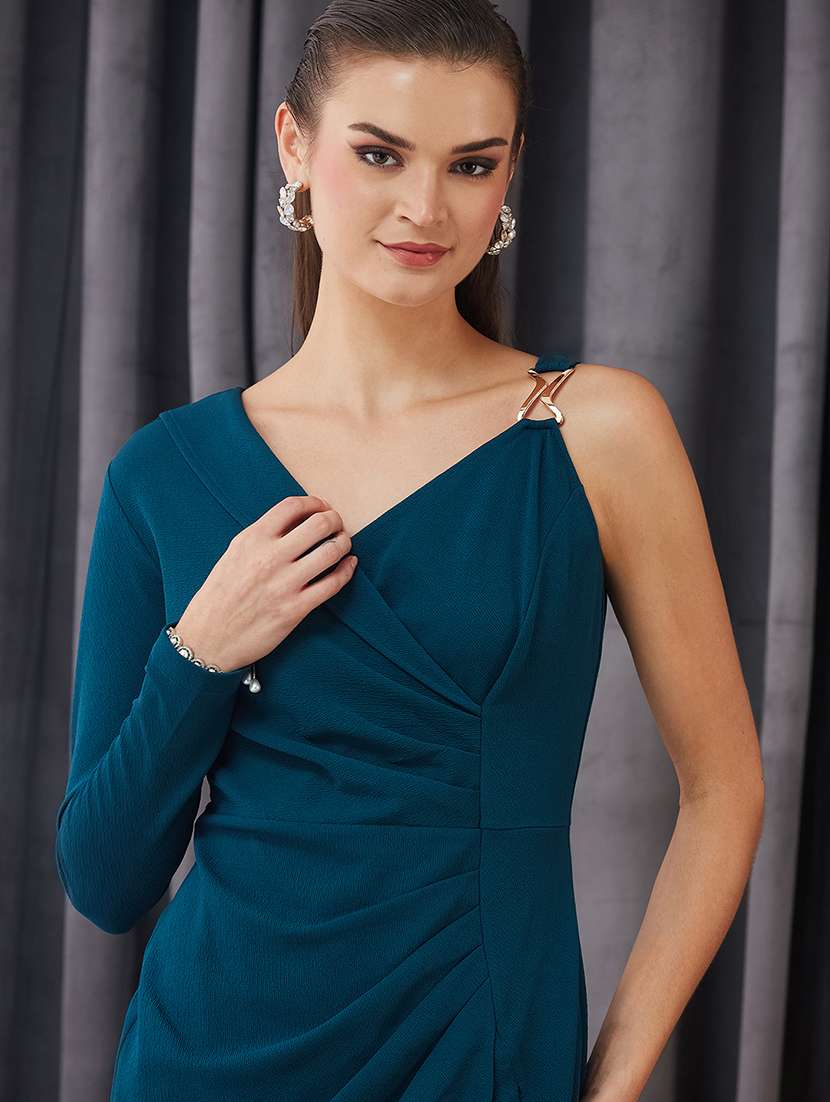 women solid single shoulder bodycon dress - 22363852 -  Standard Image - 1