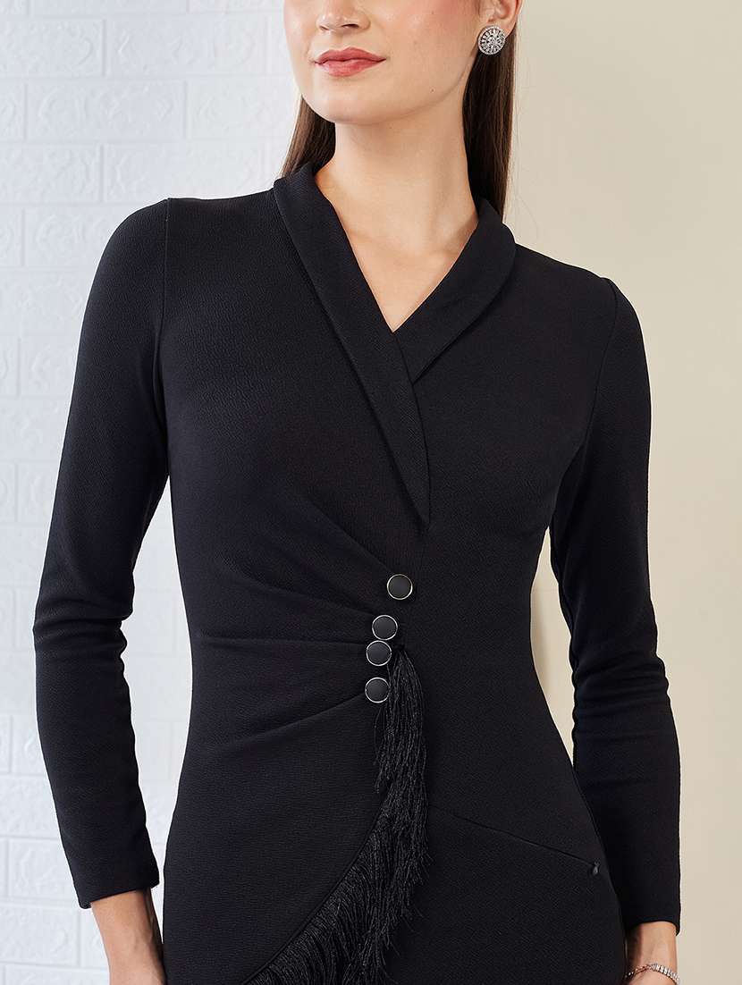 women solid long sleeve bodycon dress - 22363872 -  Standard Image - 4
