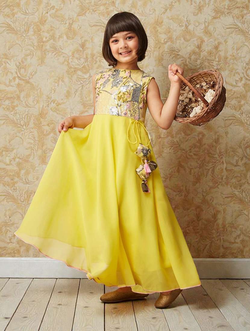 girls embellished sleeveless fit & flare dress