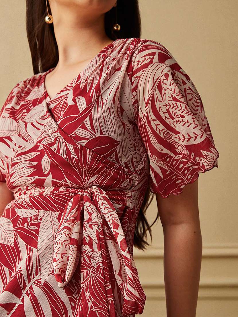 girls printed bell sleeve tiered dress - 22363904 -  Standard Image - 4