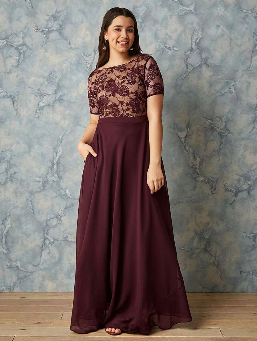 girls solid short sleeve lace fit & flare dress - 22363907 -  Standard Image - 1