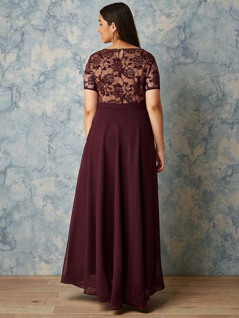 girls solid short sleeve lace fit & flare dress - 22363907 -  Standard Image - 4