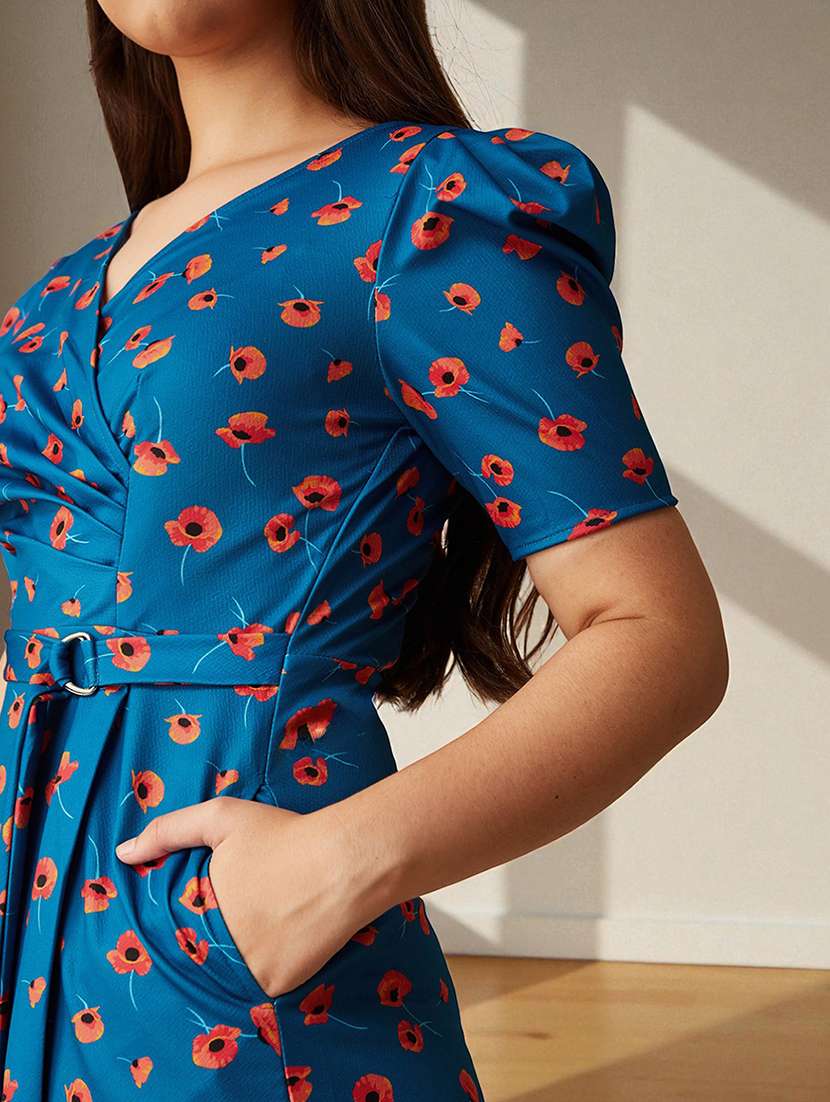 girls floral print puff sleeve a-line dress - 22363908 -  Standard Image - 4