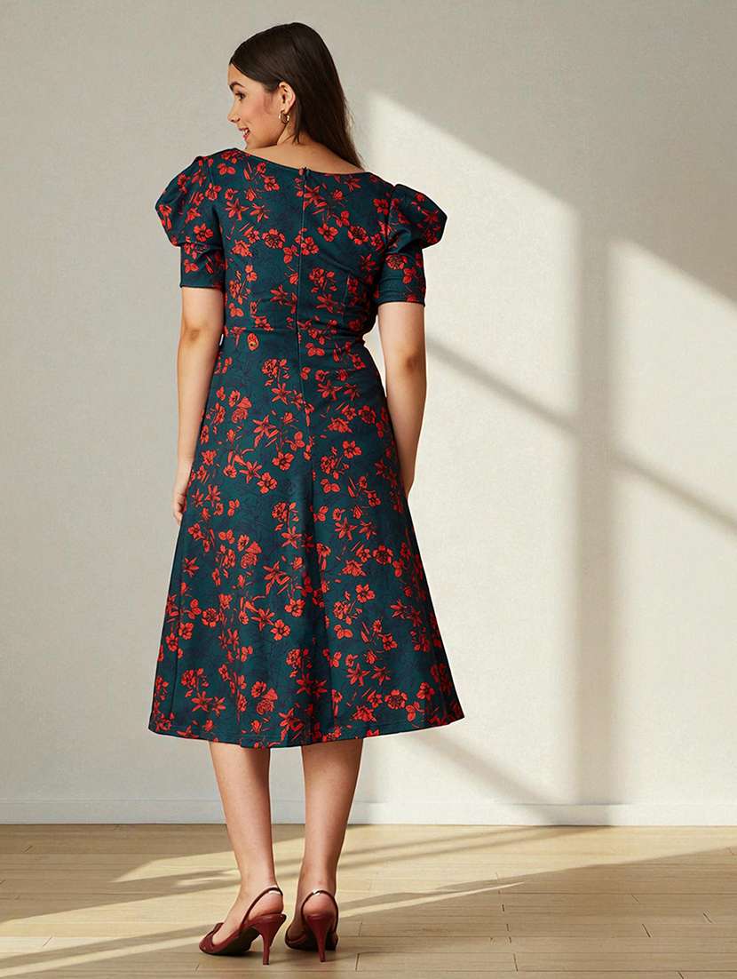 girls floral print puff sleeve a-line dress - 22363912 -  Standard Image - 4