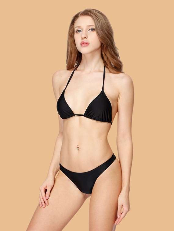 women solid swimwear bikini set - 22363946 -  Standard Image - 1