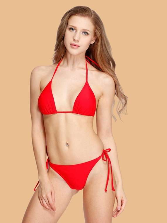 women solid swimwear bikini set - 22363957 -  Standard Image - 1