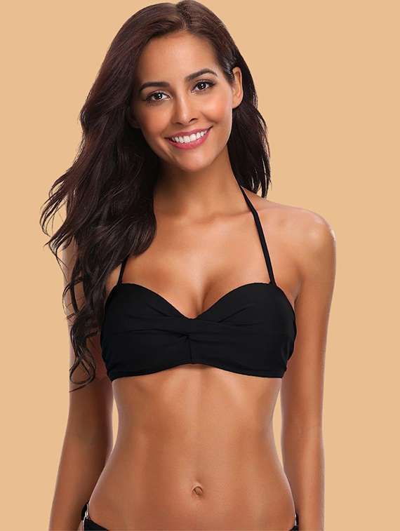 women solid swimwear bikini set - 22363972 -  Standard Image - 1