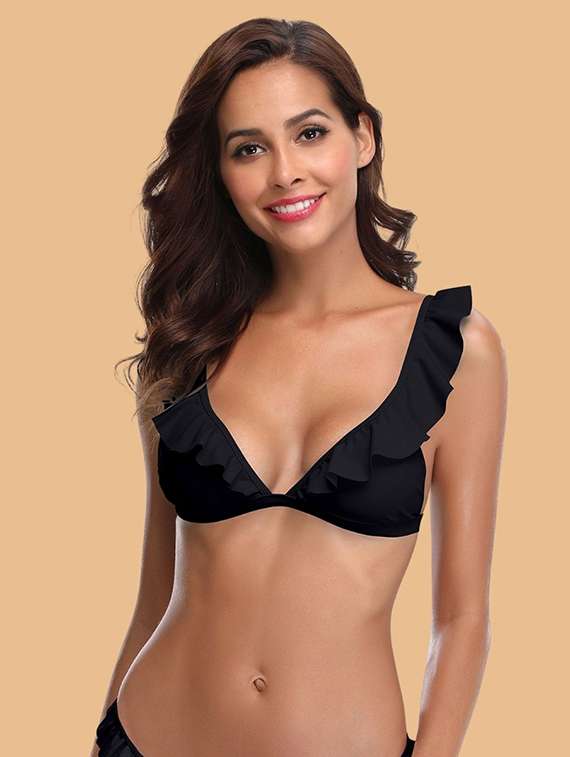 women solid swimwear bikini set - 22363978 -  Standard Image - 1