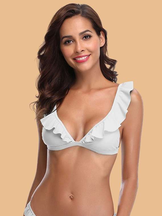 women solid swimwear bikini set - 22363980 -  Standard Image - 1