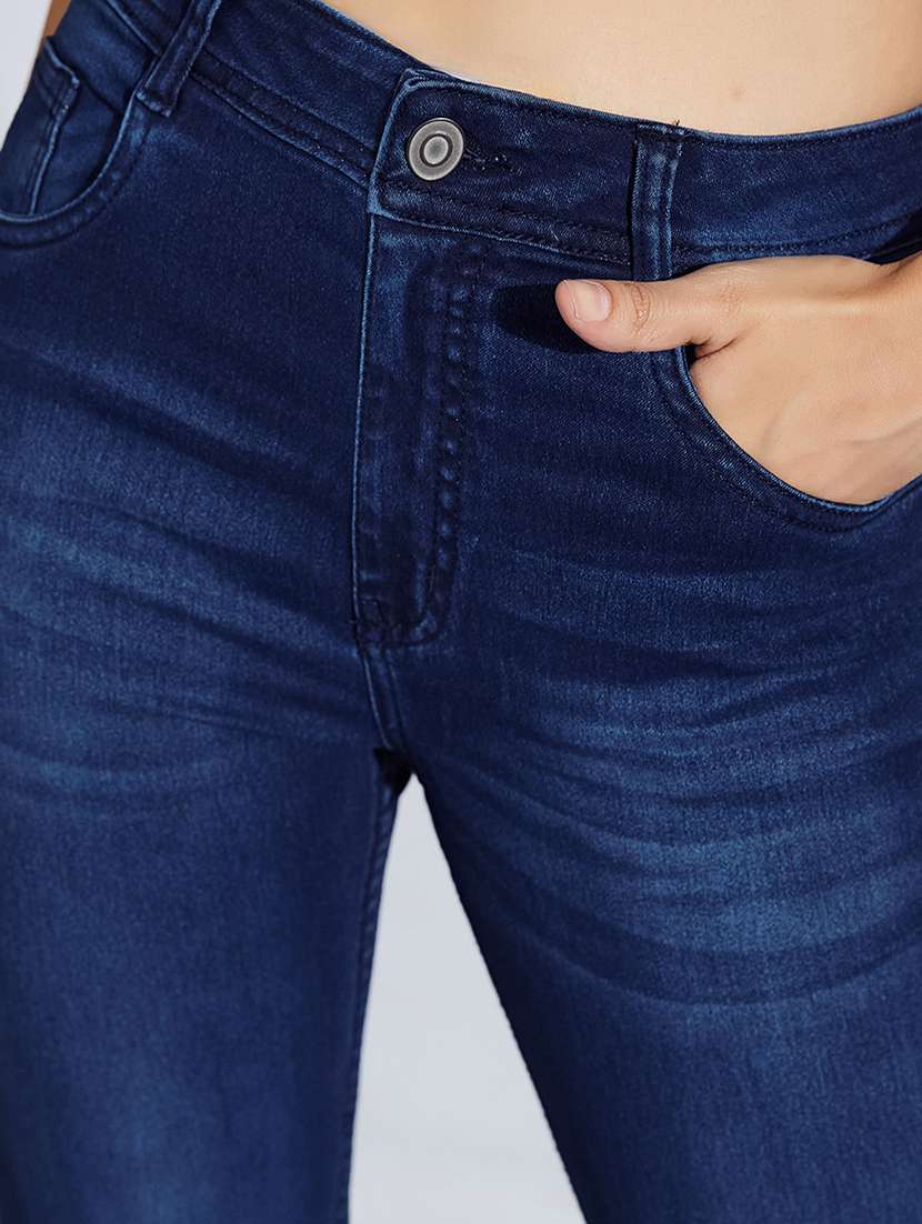 women solid high rise bootcut jeans - 22364043 -  Standard Image - 4