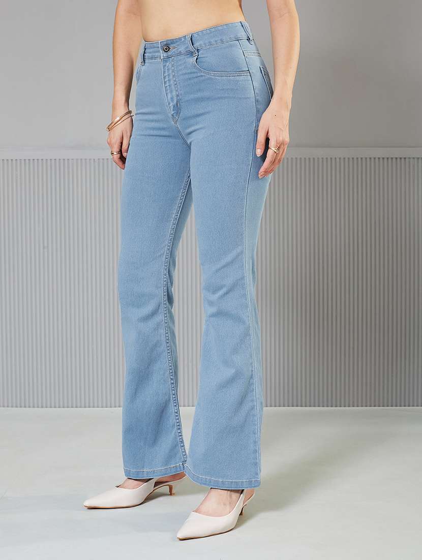 women solid high rise bootcut jeans - 22364044 -  Standard Image - 1