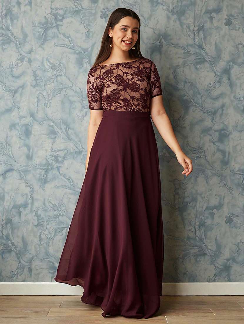 girls solid short sleeve lace fit & flare dress - 22364064 -  Standard Image - 1