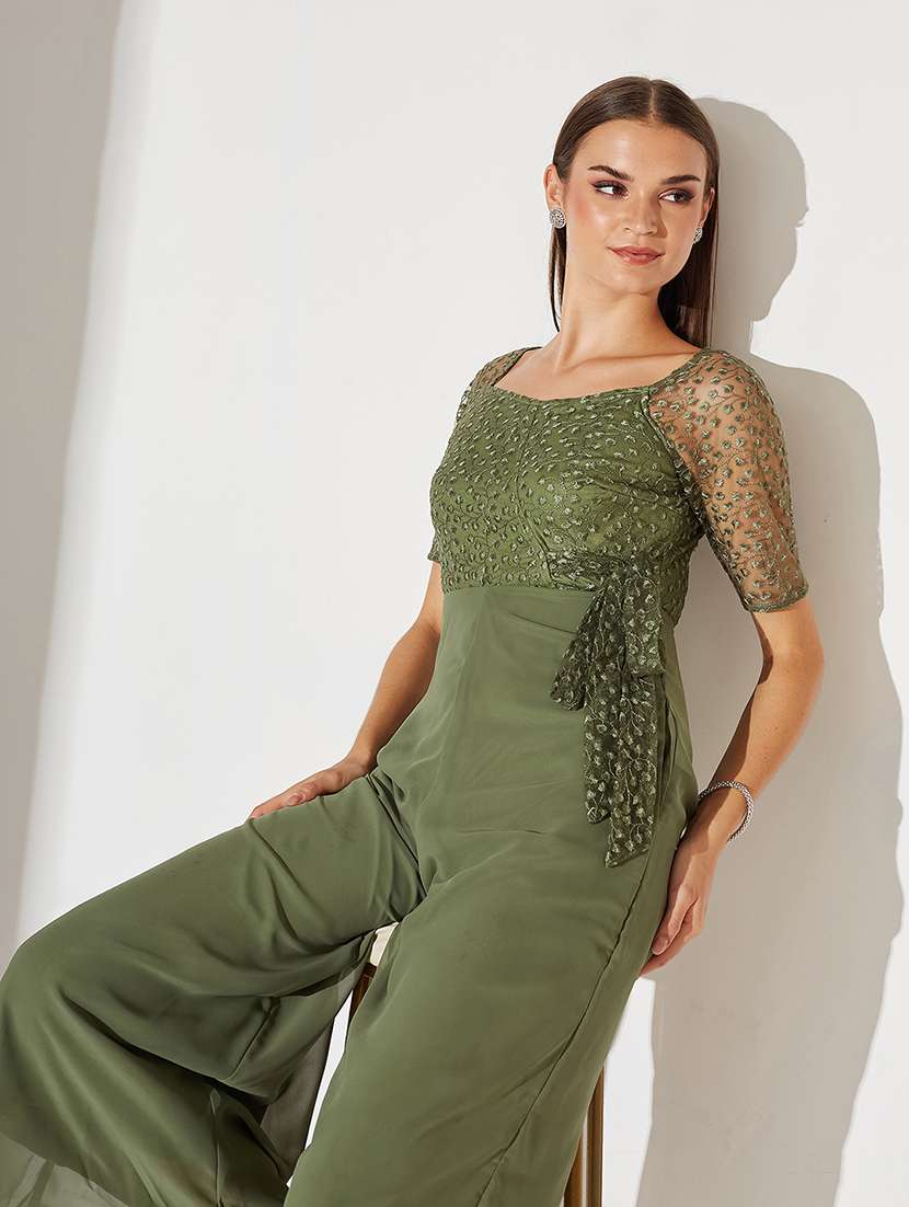 women self designed short sleeve jumpsuit - 22364138 -  Standard Image - 4