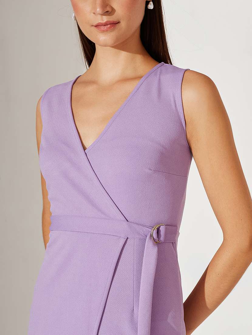 women solid sleeveless wrap style jumpsuit - 22364150 -  Standard Image - 4