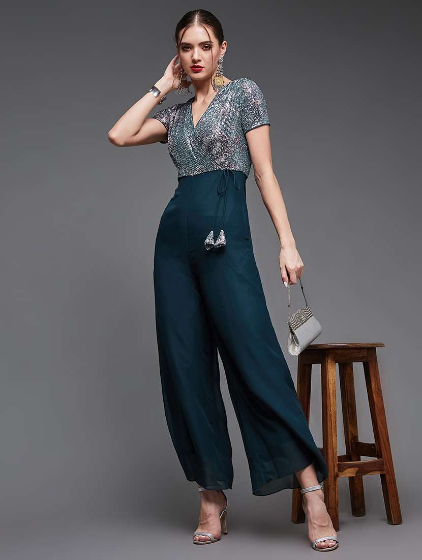 women emebllished short sleeve jumpsuit - 22364152 -  Standard Image - 1
