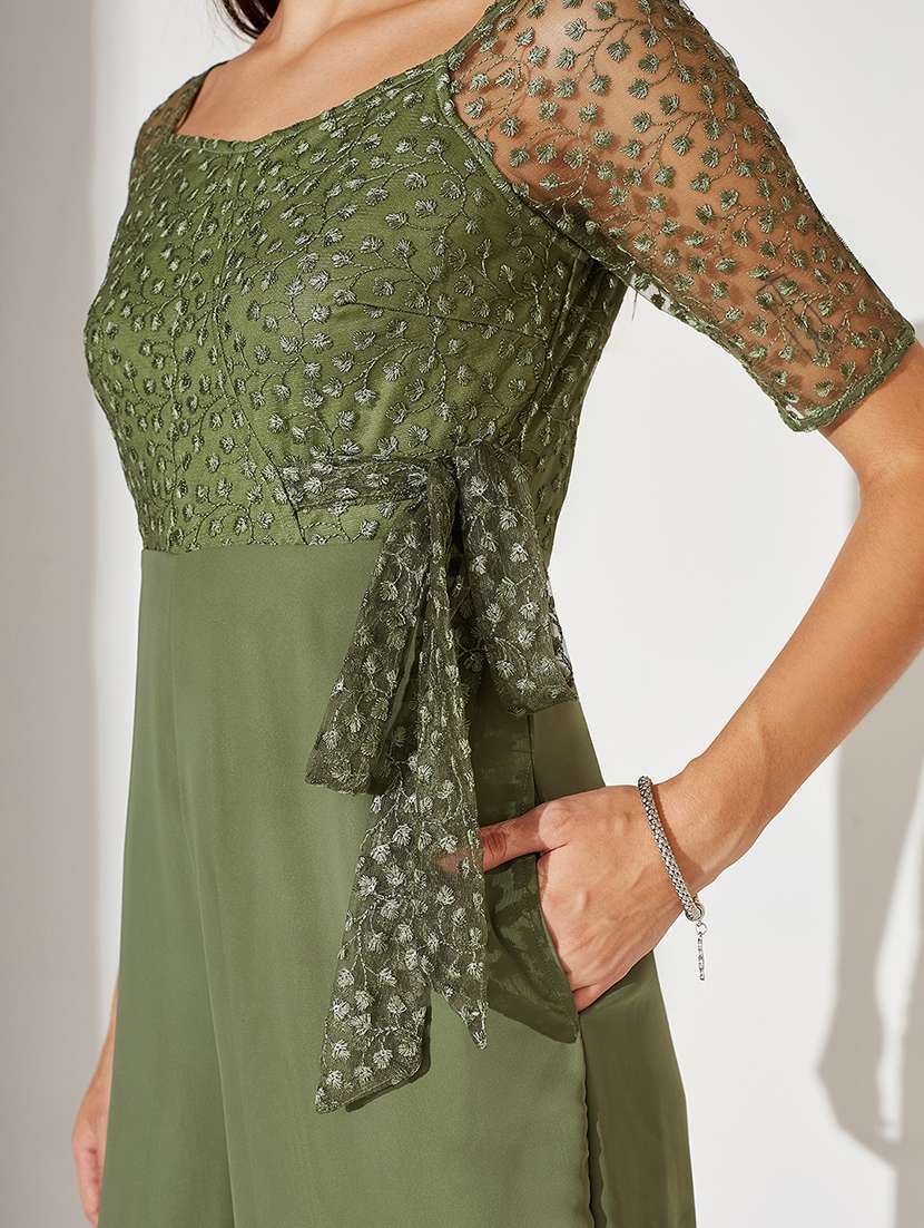 women embroidered short sleeve jumpsuit - 22364156 -  Standard Image - 4