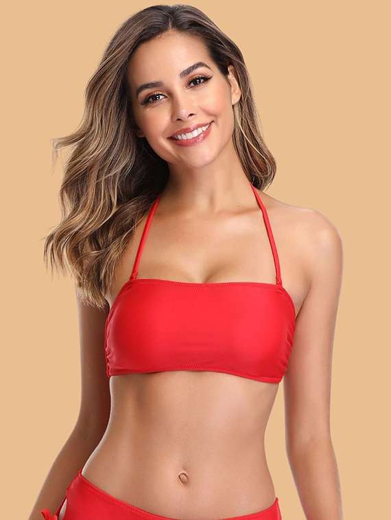 women solid swimwear bikini set - 22364169 -  Standard Image - 1