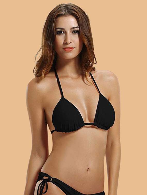 women solid swimwear bikini set - 22364170 -  Standard Image - 1
