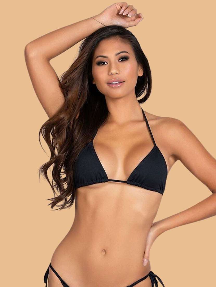 women solid swimwear bikini set - 22364196 -  Standard Image - 1