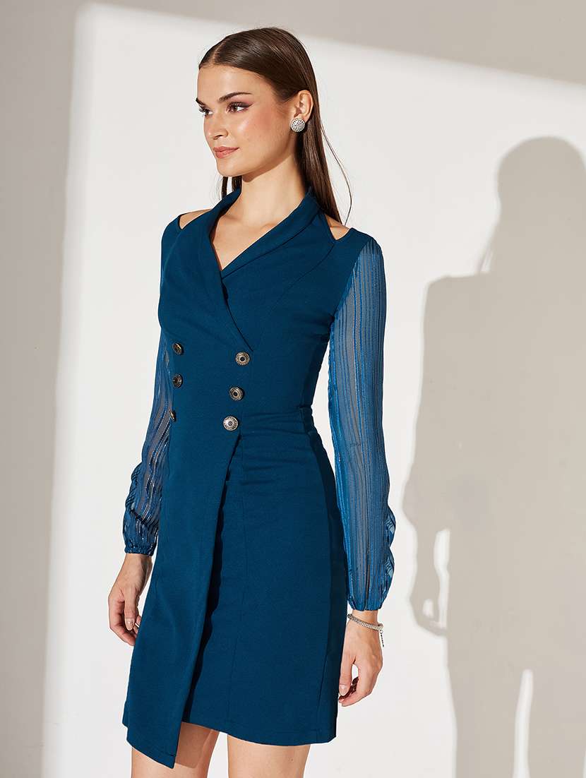 women solid long sleeve bodycon dress - 22364217 -  Standard Image - 1