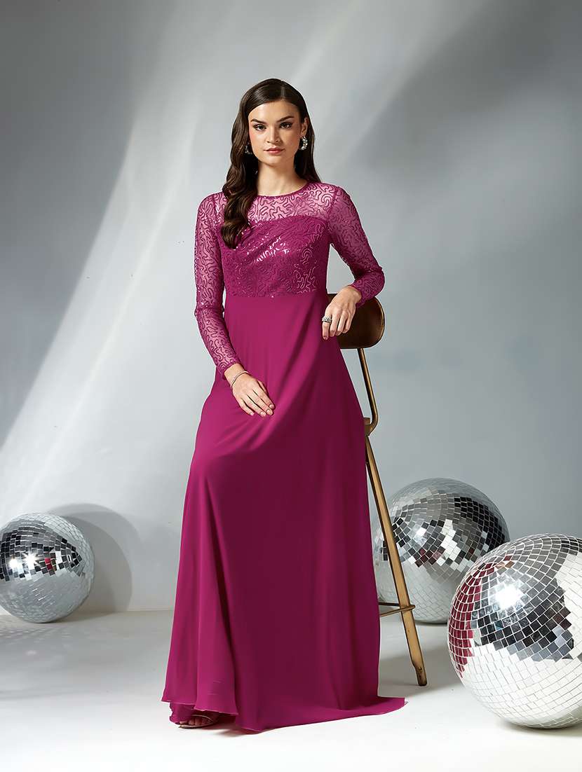 women embellished long sleeve fit & flare dress - 22364223 -  Standard Image - 4