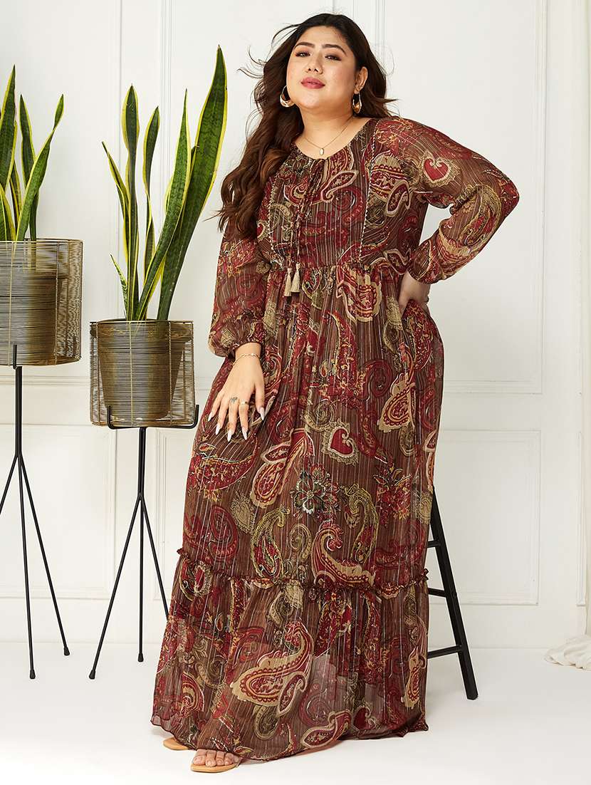 women plus size printed tiered dress - 22364229 -  Standard Image - 1